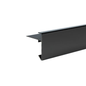 Aluminium daktrim zwart RAL 9005 hoogte 45mm - lengte 2,50 meter