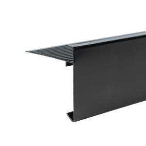 Aluminium daktrim zwart RAL 9005 hoogte 60mm - lengte 2,50 meter